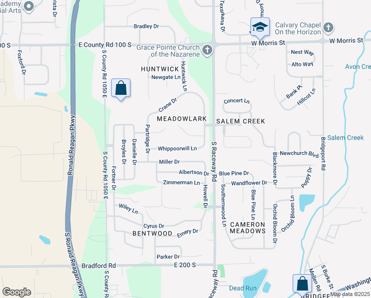 map of restaurants, bars, coffee shops, grocery stores, and more near 10749 Whippoorwill Lane in Indianapolis