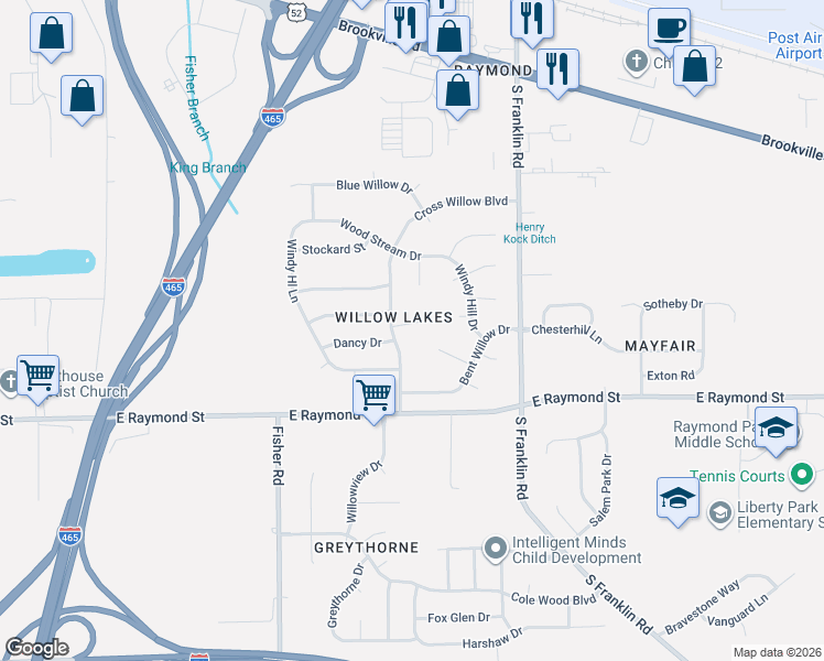 map of restaurants, bars, coffee shops, grocery stores, and more near 7746 Bright Leaf Circle in Indianapolis