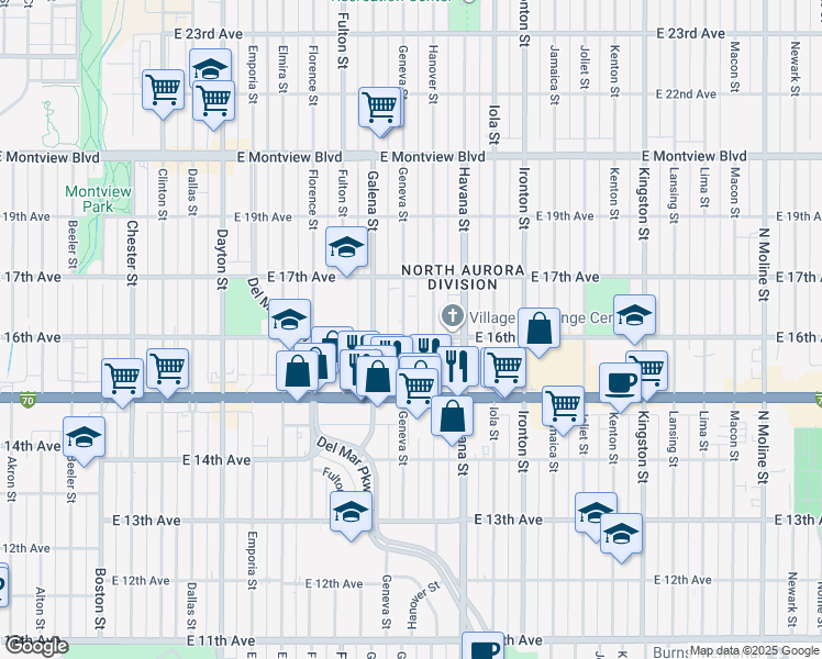 map of restaurants, bars, coffee shops, grocery stores, and more near in 