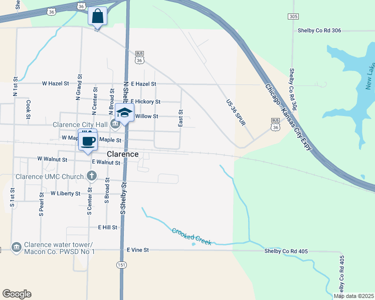 map of restaurants, bars, coffee shops, grocery stores, and more near 89 East Street in Clarence