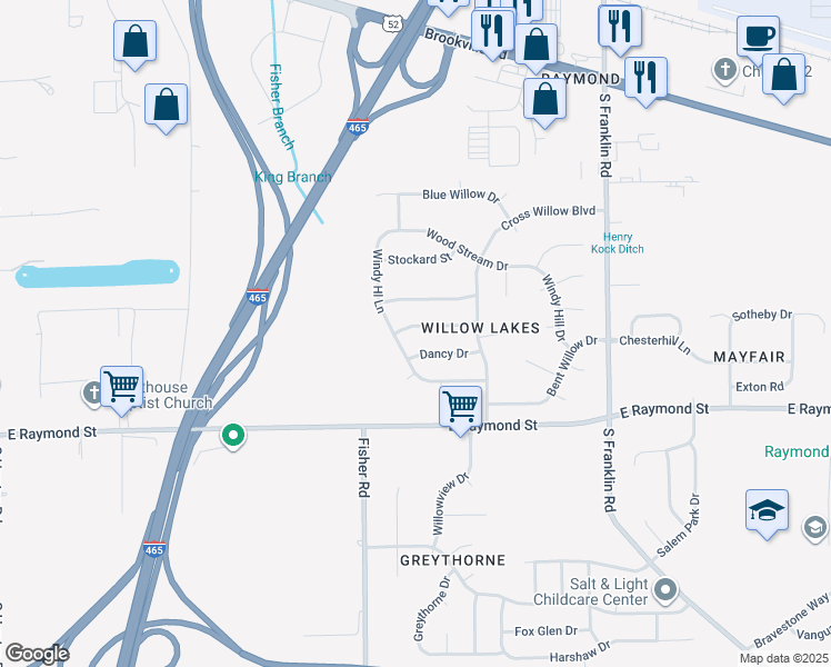 map of restaurants, bars, coffee shops, grocery stores, and more near 7538 Hidden Valley Lane in Indianapolis
