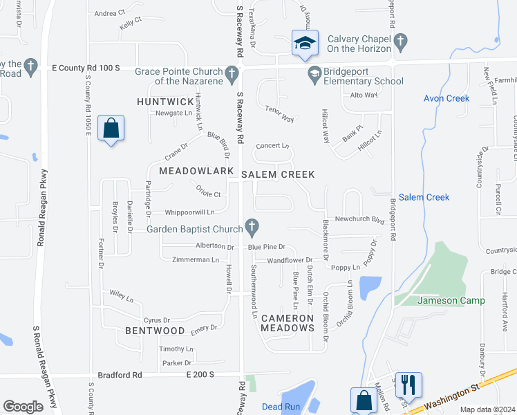 map of restaurants, bars, coffee shops, grocery stores, and more near 1633 Composer Way in Indianapolis