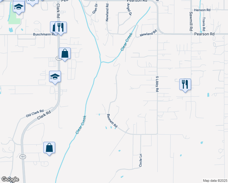 map of restaurants, bars, coffee shops, grocery stores, and more near 5231 Bennett Road in Paradise