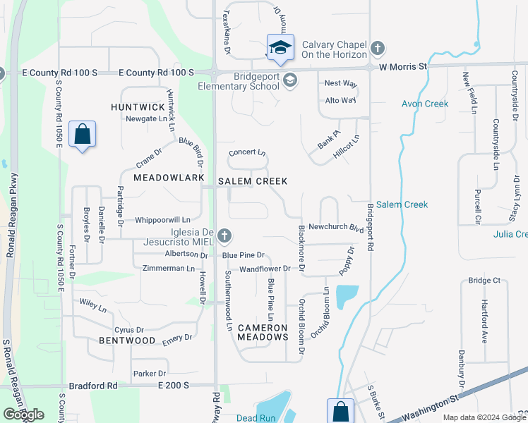 map of restaurants, bars, coffee shops, grocery stores, and more near 1634 Allegro Way in Indianapolis