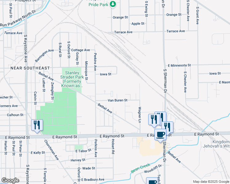 map of restaurants, bars, coffee shops, grocery stores, and more near 3320 Carpenter Court in Indianapolis