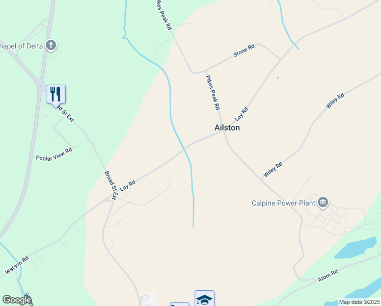 map of restaurants, bars, coffee shops, grocery stores, and more near 218 Lay Rd in Delta
