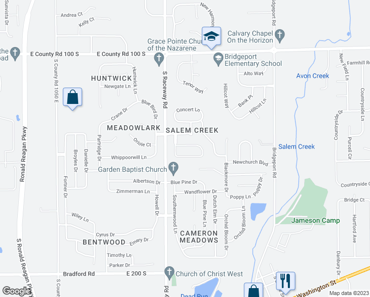 map of restaurants, bars, coffee shops, grocery stores, and more near 9205 Allegro Drive in Indianapolis
