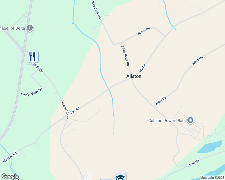 map of restaurants, bars, coffee shops, grocery stores, and more near 218 Lay Rd in Delta