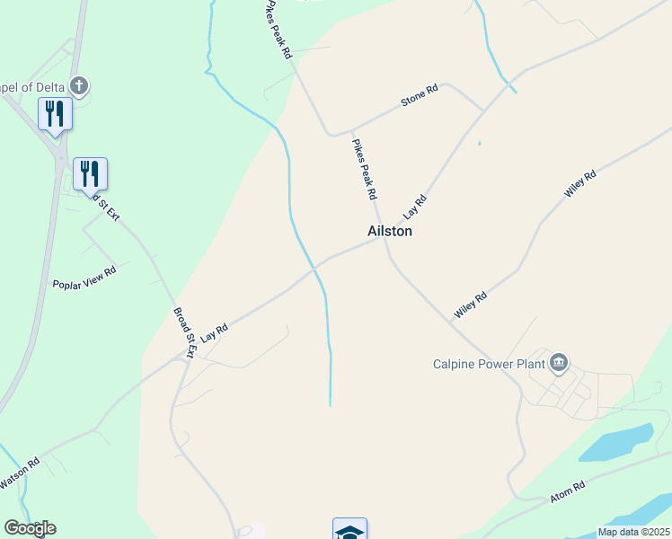 map of restaurants, bars, coffee shops, grocery stores, and more near 234 Lay Road in Delta