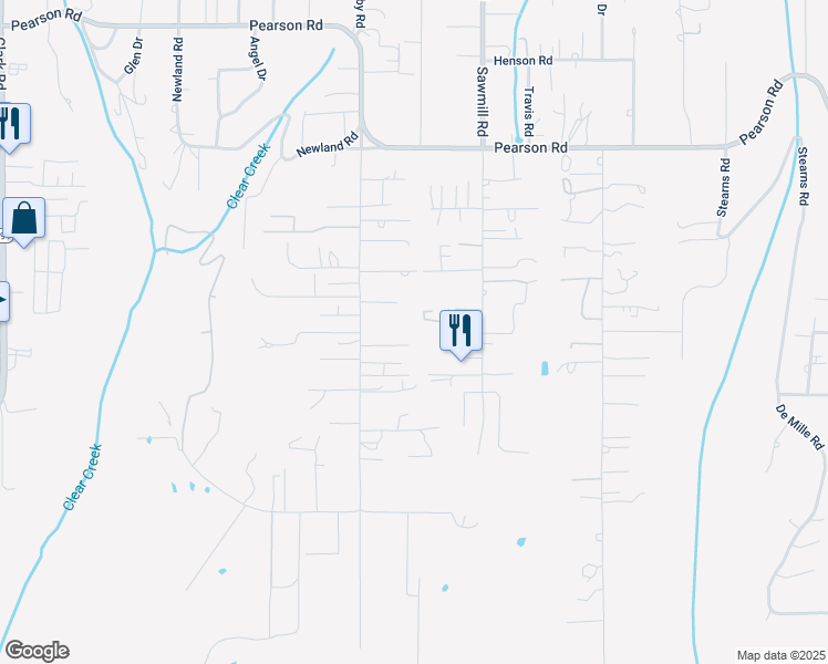 map of restaurants, bars, coffee shops, grocery stores, and more near 1441 Wolf Lane in Paradise