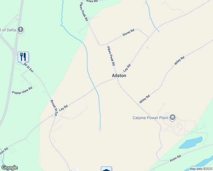 map of restaurants, bars, coffee shops, grocery stores, and more near 244 Lay Road in Delta