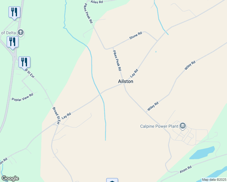 map of restaurants, bars, coffee shops, grocery stores, and more near 244 Lay Road in Delta