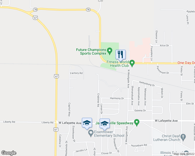 map of restaurants, bars, coffee shops, grocery stores, and more near 407 Crabtree Road in Jacksonville