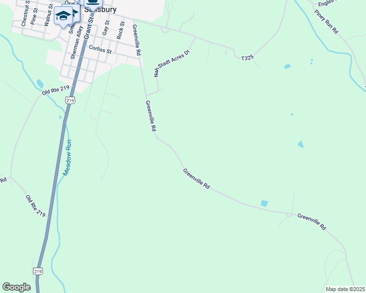 map of restaurants, bars, coffee shops, grocery stores, and more near 392 Greenville Road in Salisbury