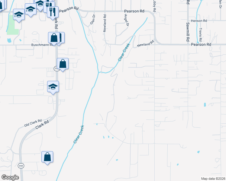 map of restaurants, bars, coffee shops, grocery stores, and more near 5290 Bennett Road in Paradise