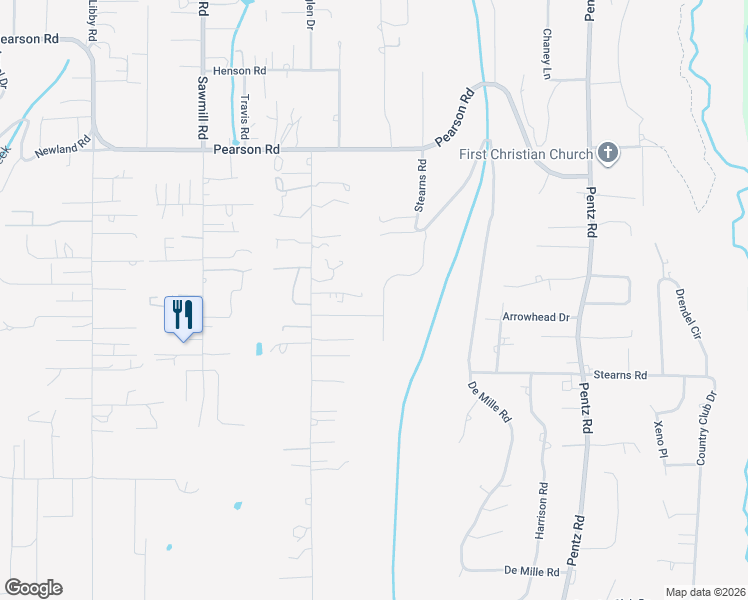map of restaurants, bars, coffee shops, grocery stores, and more near 5381 Breezewood Drive in Paradise
