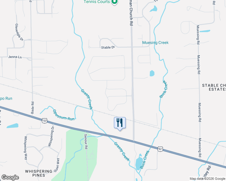 map of restaurants, bars, coffee shops, grocery stores, and more near 10817 Tedder Lake Drive in Indianapolis
