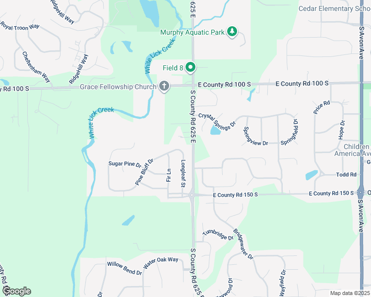 map of restaurants, bars, coffee shops, grocery stores, and more near 6192 Pine Bluff Drive in Avon