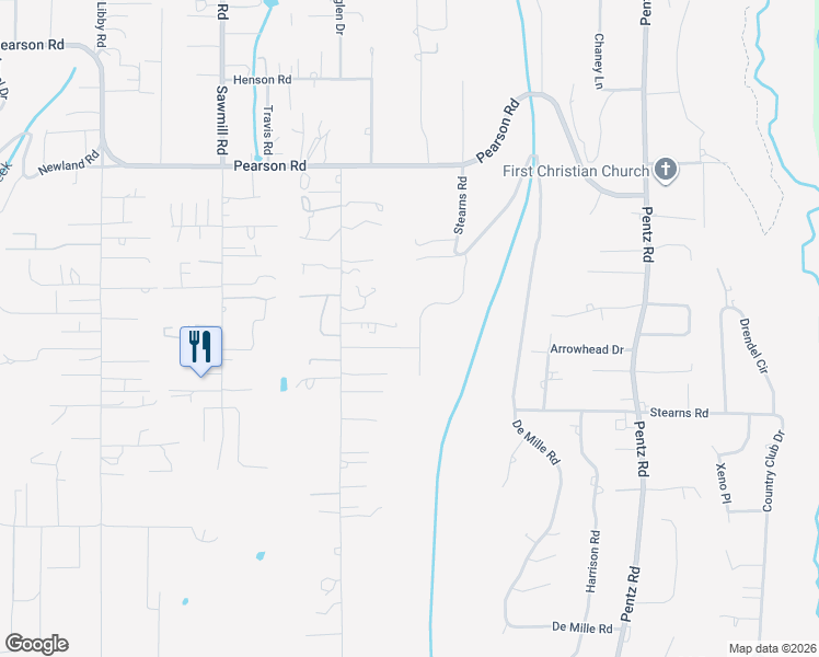 map of restaurants, bars, coffee shops, grocery stores, and more near 5381 Breezewood Drive in Paradise