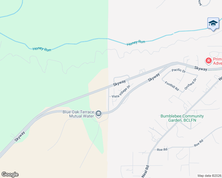 map of restaurants, bars, coffee shops, grocery stores, and more near 4624 Skyway in Paradise