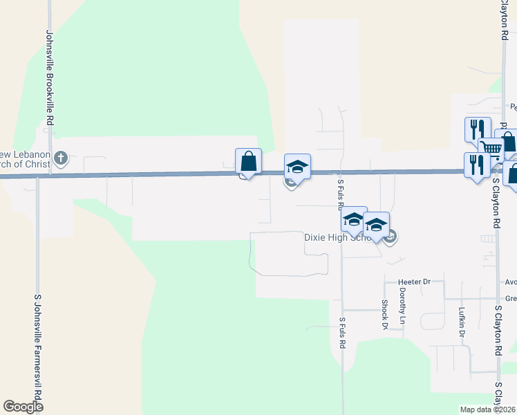 map of restaurants, bars, coffee shops, grocery stores, and more near 135 Parkview Drive in New Lebanon