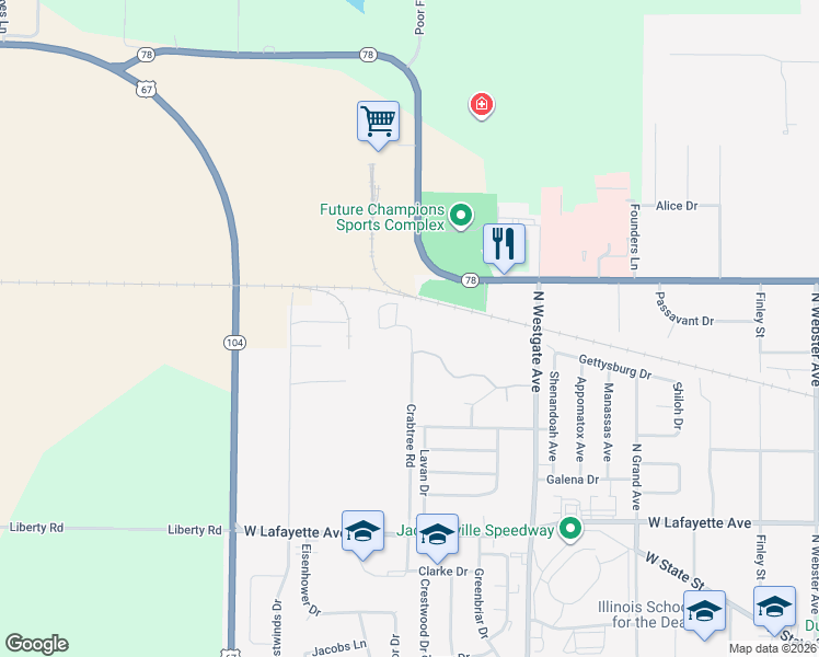 map of restaurants, bars, coffee shops, grocery stores, and more near 199 Crabtree Road in Jacksonville