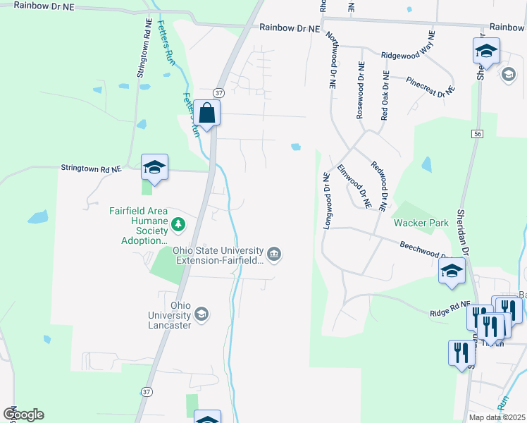 map of restaurants, bars, coffee shops, grocery stores, and more near 1834 Countryside Drive in Lancaster