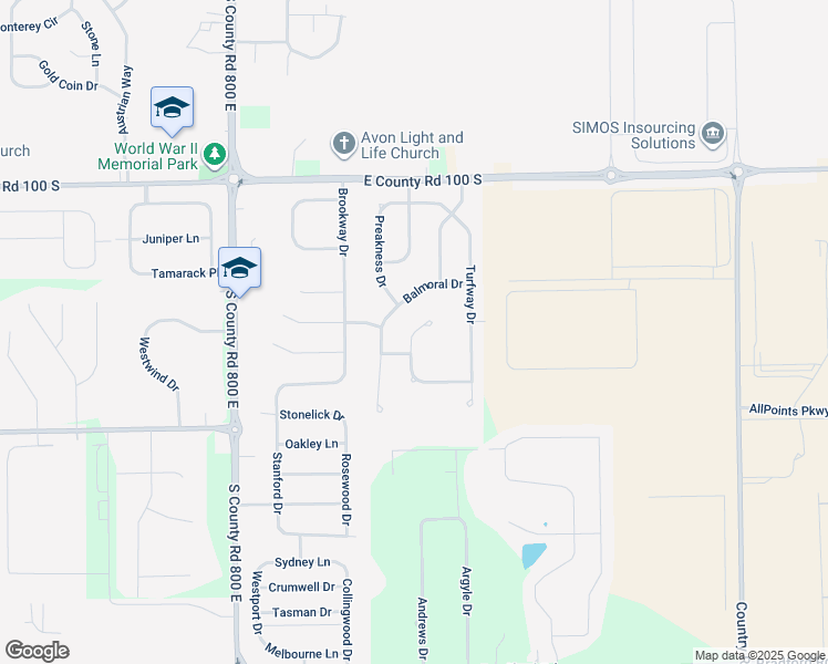 map of restaurants, bars, coffee shops, grocery stores, and more near 1320 Charleston Court in Avon