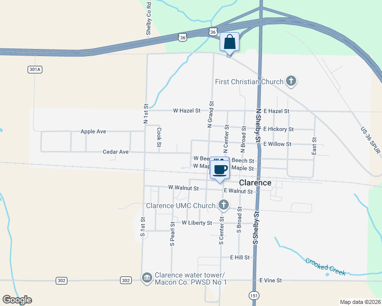 map of restaurants, bars, coffee shops, grocery stores, and more near 300 Cedar Avenue in Clarence