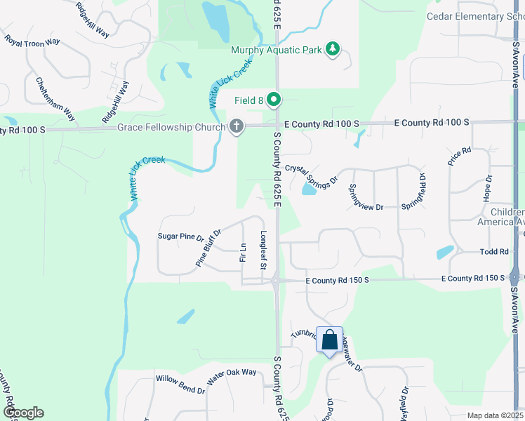 map of restaurants, bars, coffee shops, grocery stores, and more near 6192 Pine Bluff Drive in Avon