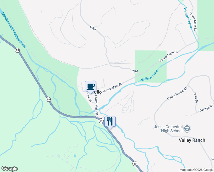 map of restaurants, bars, coffee shops, grocery stores, and more near Upper Main in Clio