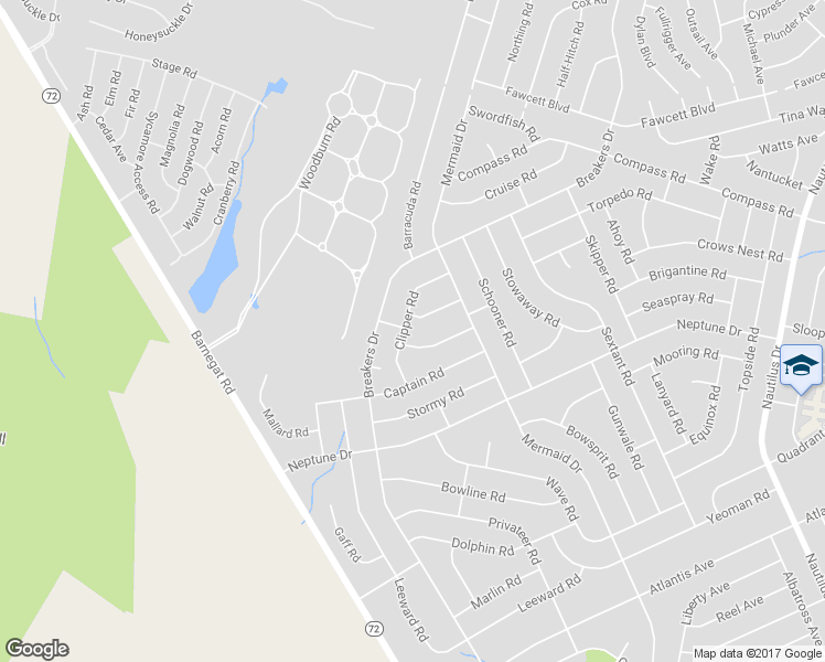 map of restaurants, bars, coffee shops, grocery stores, and more near 233 Clipper Road in Stafford Township