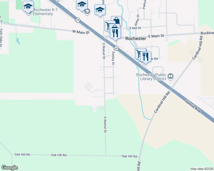 map of restaurants, bars, coffee shops, grocery stores, and more near 501-639 County Highway 37 in Rochester