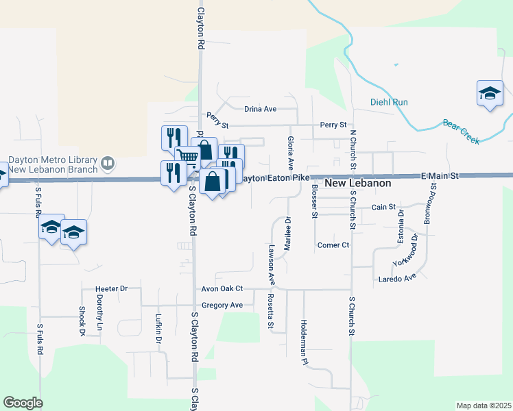 map of restaurants, bars, coffee shops, grocery stores, and more near 48 Mills Place in New Lebanon