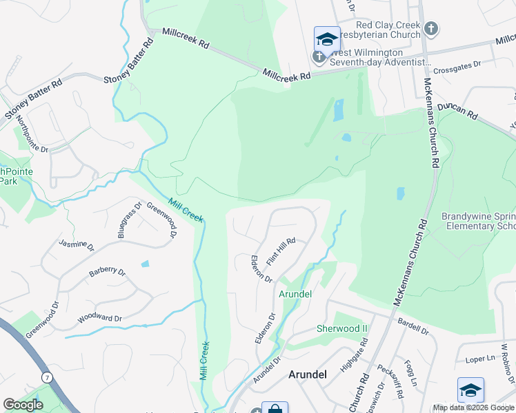 map of restaurants, bars, coffee shops, grocery stores, and more near 11 Kenleigh Court in Wilmington