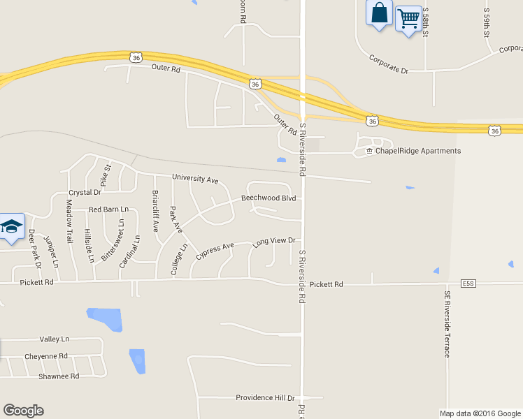 map of restaurants, bars, coffee shops, grocery stores, and more near 5509 Valley View Drive in Saint Joseph