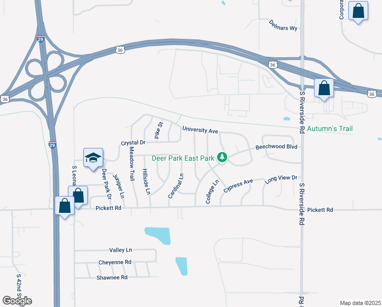 map of restaurants, bars, coffee shops, grocery stores, and more near 2306 Briarcliff Avenue in Saint Joseph