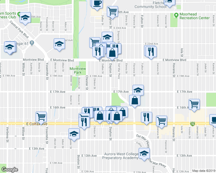 map of restaurants, bars, coffee shops, grocery stores, and more near in 