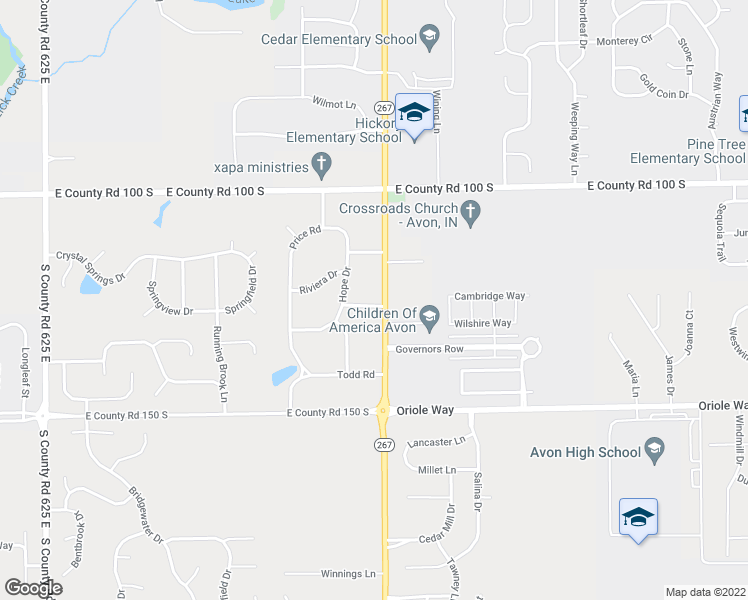 map of restaurants, bars, coffee shops, grocery stores, and more near 1254 South Avon Avenue in Avon