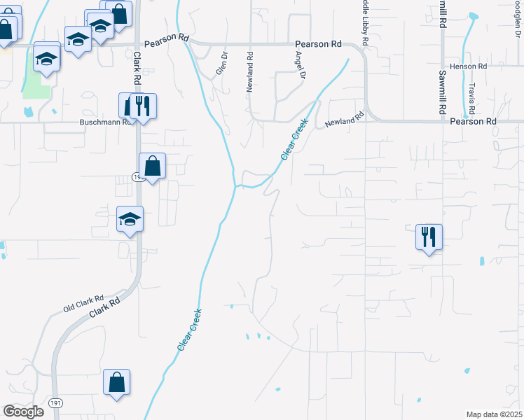 map of restaurants, bars, coffee shops, grocery stores, and more near 5297 Bennett Road in Paradise