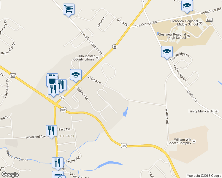map of restaurants, bars, coffee shops, grocery stores, and more near 118 Colson Lane in Harrison Township