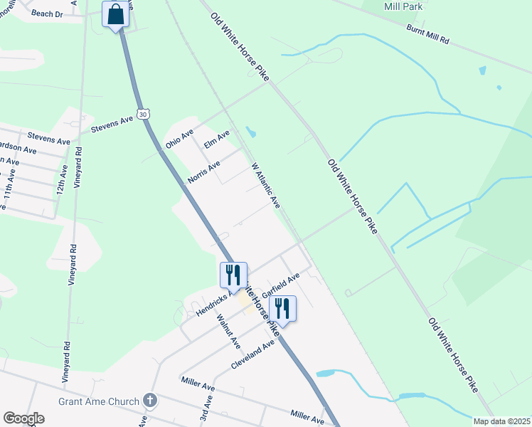 map of restaurants, bars, coffee shops, grocery stores, and more near 851 West Atlantic Avenue in Atco