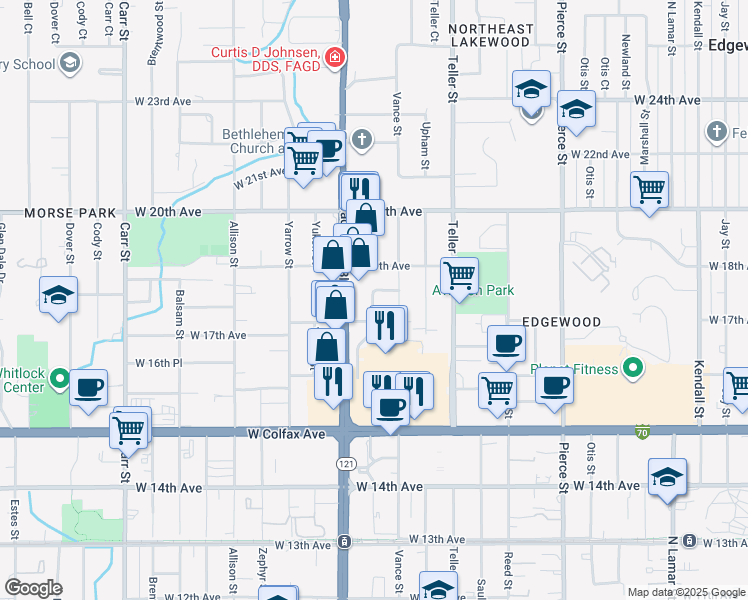 map of restaurants, bars, coffee shops, grocery stores, and more near in 