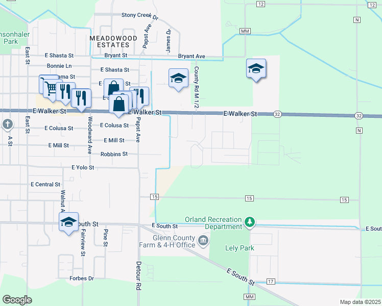 map of restaurants, bars, coffee shops, grocery stores, and more near 745 Paigewood Drive in Orland