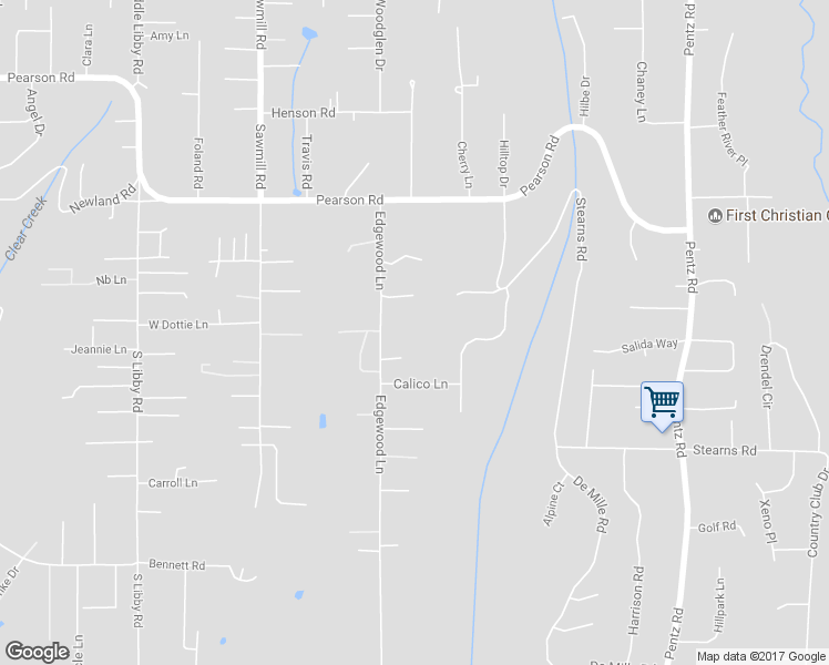 map of restaurants, bars, coffee shops, grocery stores, and more near 5440 Edgewood Lane in Paradise