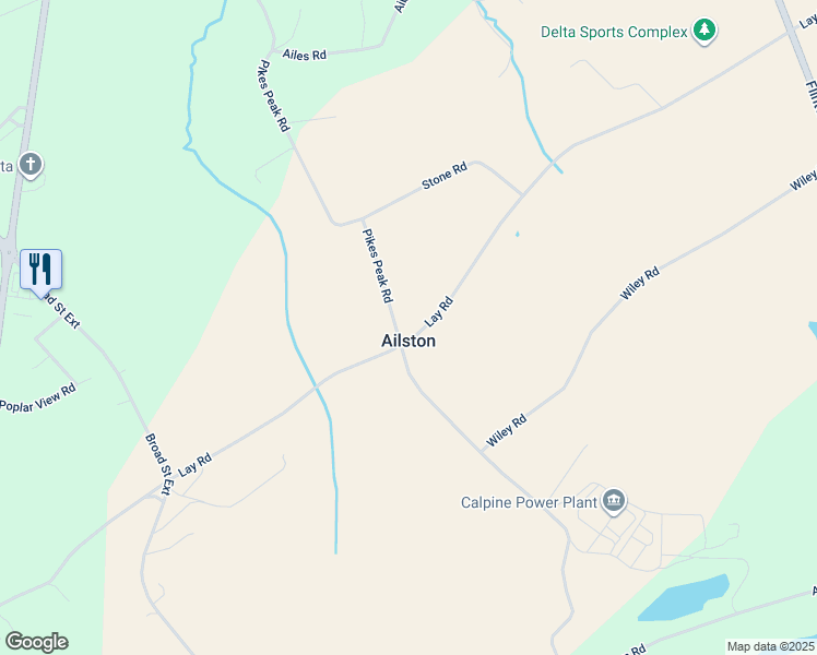 map of restaurants, bars, coffee shops, grocery stores, and more near 301 Lay Road in Delta