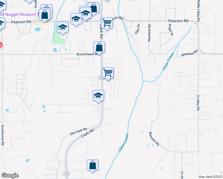 map of restaurants, bars, coffee shops, grocery stores, and more near 5436 Clark Road in Paradise