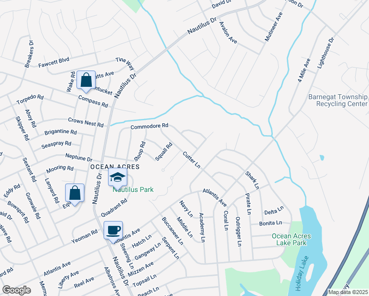 map of restaurants, bars, coffee shops, grocery stores, and more near 269 Quadrant Road in Stafford Township