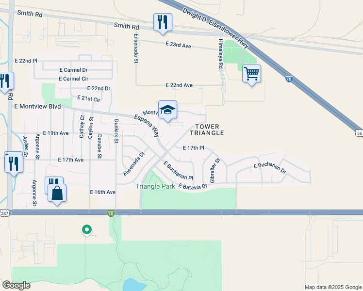 map of restaurants, bars, coffee shops, grocery stores, and more near 1672 Fundy Way in Aurora