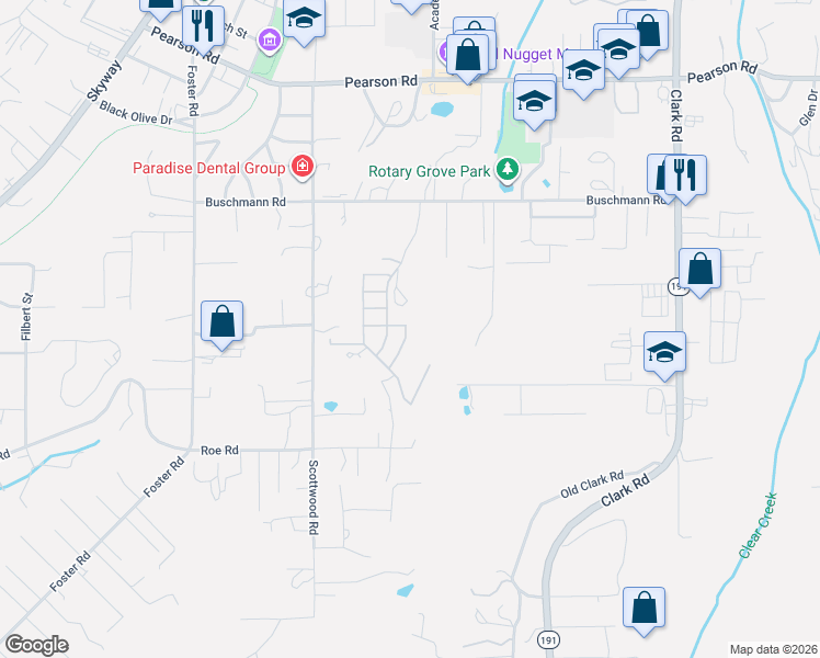 map of restaurants, bars, coffee shops, grocery stores, and more near 316 Memphis Drive in Paradise